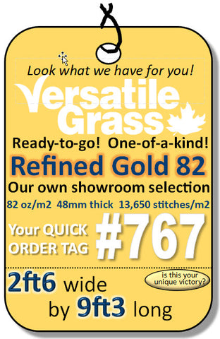 TAG#767 Refined Gold 82 Synthetic Artificial Grass 2ft6 x 9ft3 SSTOR
