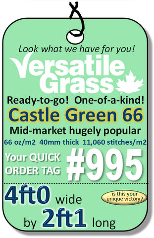 Piece #995 Castle Green 66 4ft0 x 2ft1 Synthetic Artificial Grass ELM