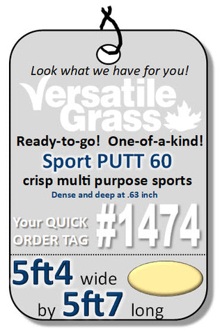 Piece #1474 Sport PUTT 60  5ft4 x 5ft7 synthetic artificial grass ELM