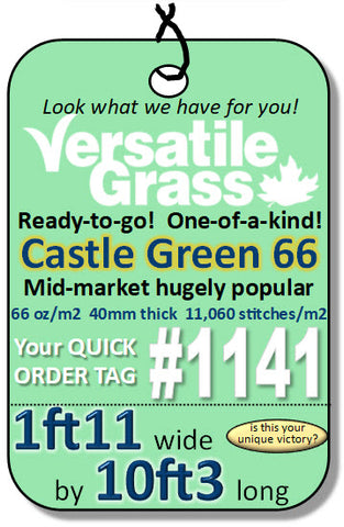 Piece #1141 Castle Green 66  1ft11 x 10ft3 synthetic artificial grass ELM