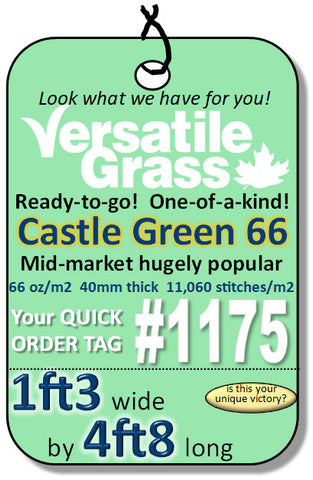 Piece #1175 Castle Green 66  1ft3 x 4ft8 synthetic artificial grass ELM