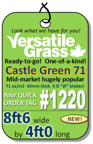 Piece #1220 Castle Green 71  8ft6 x 4ft0 synthetic artificial grass ELM