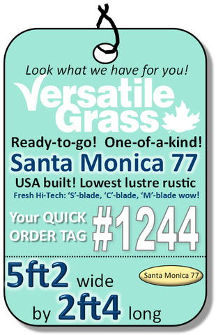Piece #1244 Santa Monica 77 5ft2 x 2ft4 synthetic artificial grass  ELM