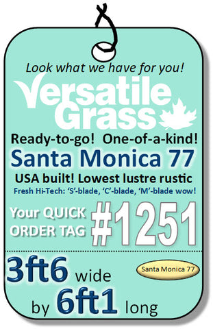 Piece #1251 Santa Monica 77  3ft6 x 6ft1 synthetic artificial grass ELM