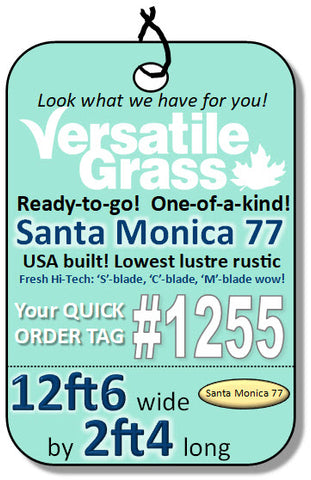 Piece #1255 Santa Monica 77  12ft6 x 2ft4 synthetic artificial grass ELM
