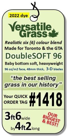 Piece #1418 DoubleSOFT 96  3ft6 by 4ft2 synthetic artificial grass SSTOR
