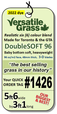 Piece #1426 DoubleSOFT 96  5ft6 by 3ft1 synthetic artificial grass SSTOR
