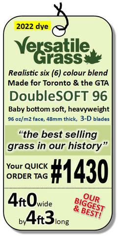 Piece #1430 DoubleSOFT 96  4ft0 by 4ft3 synthetic artificial grass SSTOR
