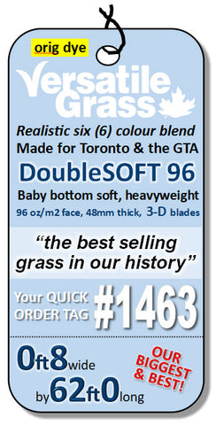 Piece #1463 DoubleSOFT 96  0ft8 x 62ft0 as 5 strips synthetic artificial grass SSTOR
