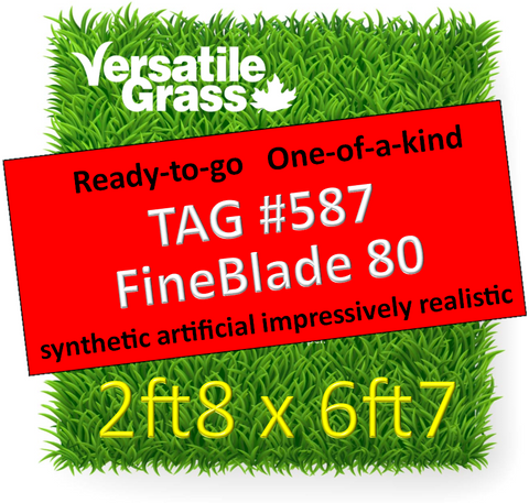 TAG#587 Grandeur FINEBLADE 80 Synthetic Artificial Grass 2ft8 x 6ft7 Elm
