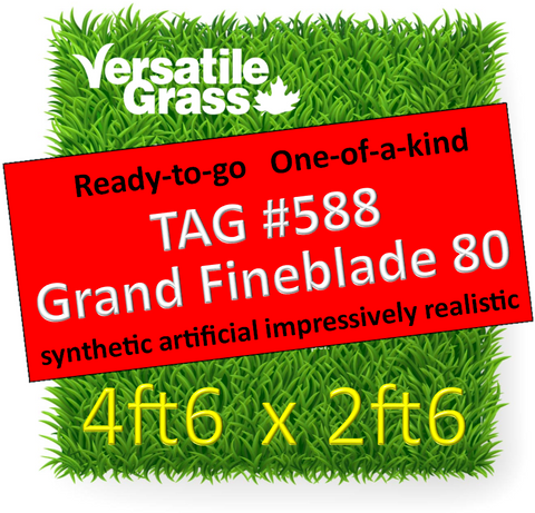 TAG#588 Grandeur Fineblade 80 Synthetic Artificial Grass 4ft6 x 2ft6 Elm