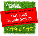 TAG#663 Double Soft 75 Synthetic Artificial Grass 4ft9 x 5ft7 Elm