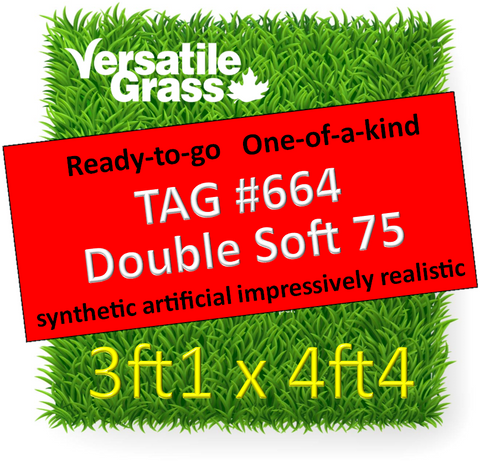 TAG#664 Double Soft 75 Synthetic Artificial Grass 3ft1 x 4ft4 Elm