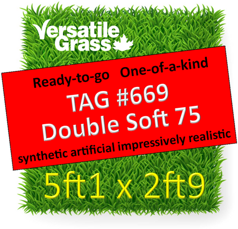 TAG#669 Double Soft 75 Synthetic Artificial Grass 5ft1 x 2ft9 SStor