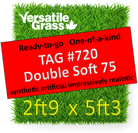 TAG#720 Double Soft 75 Synthetic Artificial Grass 2ft9 x 5ft3 Elm