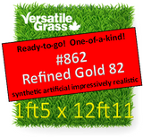 Tag #862 Refined Gold 82 Synthetic Artificial Grass 1ft5 x 12ft11 Elm