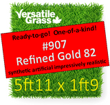 Piece #907 Refined Gold 82 Synthetic Artificial Grass 5ft11 x 1ft9 Elm