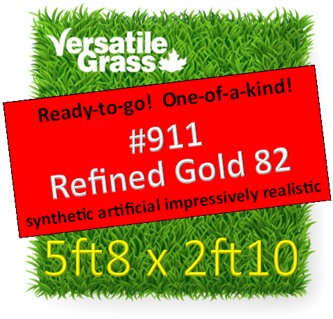 Piece #911 Refined Gold 82 Synthetic Artificial Grass 5ft8 x 1ft10 Elm
