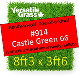 Piece #914 Castle Green 66 Synthetic Artificial Grass 8ft3 x 3ft6 Elm