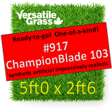 Piece #917 Champion Blade 103 Synthetic Artificial Grass 5ft0 x 2ft6 Elm