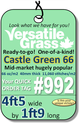 Piece #992 Castle Green 66 4ft5 x 1ft9 Synthetic Artificial Grass ELM