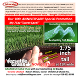TAG#616 Grandeur Anniversary 75 Synthetic Artificial Grass 4ft6 x 3ft3 Elm
