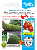 TAG#768 Champion Blade 103 Synthetic Artificial Grass 3ft9 x 2ft8 Elm