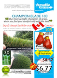 Piece #1044 Champion Blade 103 1ft11 x 3ft8 synthetic artificial grass ELM