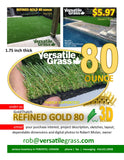 Piece #873  Refined Gold 80 Synthetic Artificial Grass 3ft6 x 10ft10 Elm