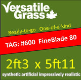 TAG#600 Grandeur Fineblade 80 Synthetic Artificial Grass 2ft3 x 5ft11 Elm